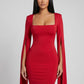 Rossana Cape Sleeve Bodycon Dress on model