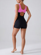 Sabella Racerback Sport One-Piece Swimsuit on model