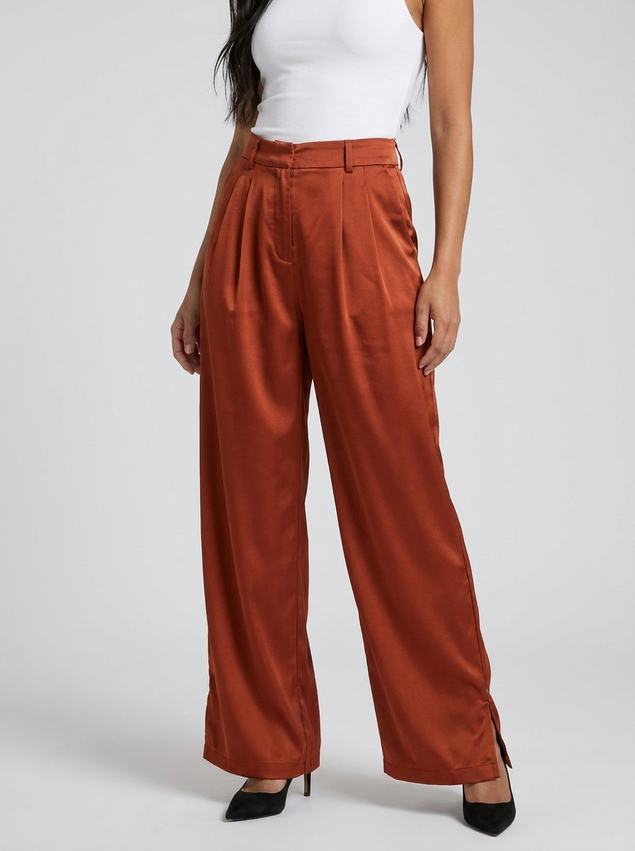 Sabrina Satin Wide-Leg Trouser — Oli Amore