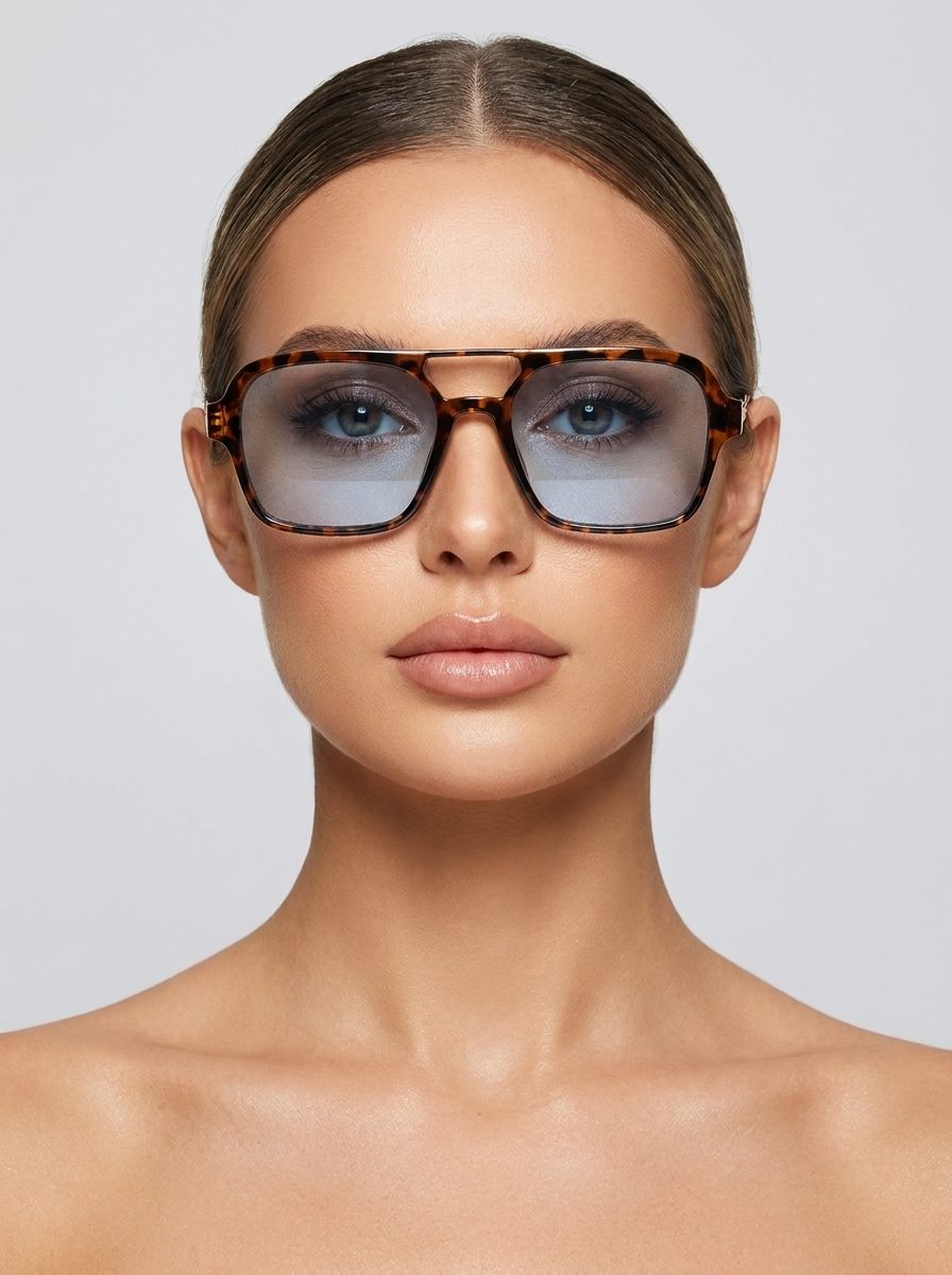 Savina Oversized Square Sunglasses on model