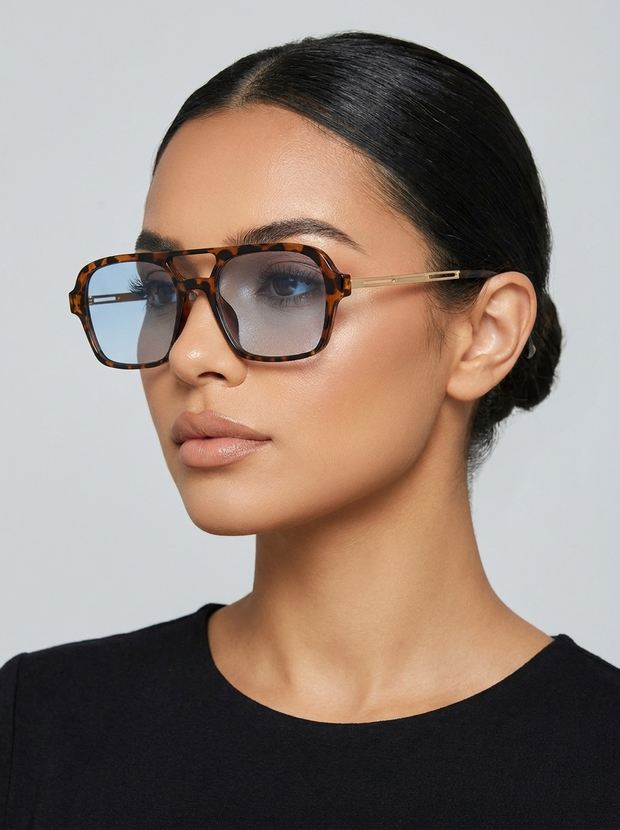 Savina Oversized Square Sunglasses on model
