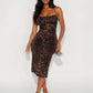 Selene Leopard Slip Midi Dress on model