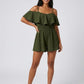 Selvaggia Cold-Shoulder Romper on model