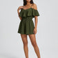 Selvaggia Cold-Shoulder Romper on model