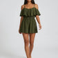Selvaggia Cold-Shoulder Romper on model