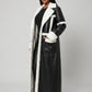 Serafina Shearling-Trim Faux Leather Trench on model
