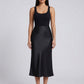 Serena Satin Bias Midi Skirt on model