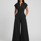 Serena Tailored Wide-Leg Jumpsuit on model