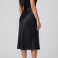 Serena Satin Bias Midi Skirt on model