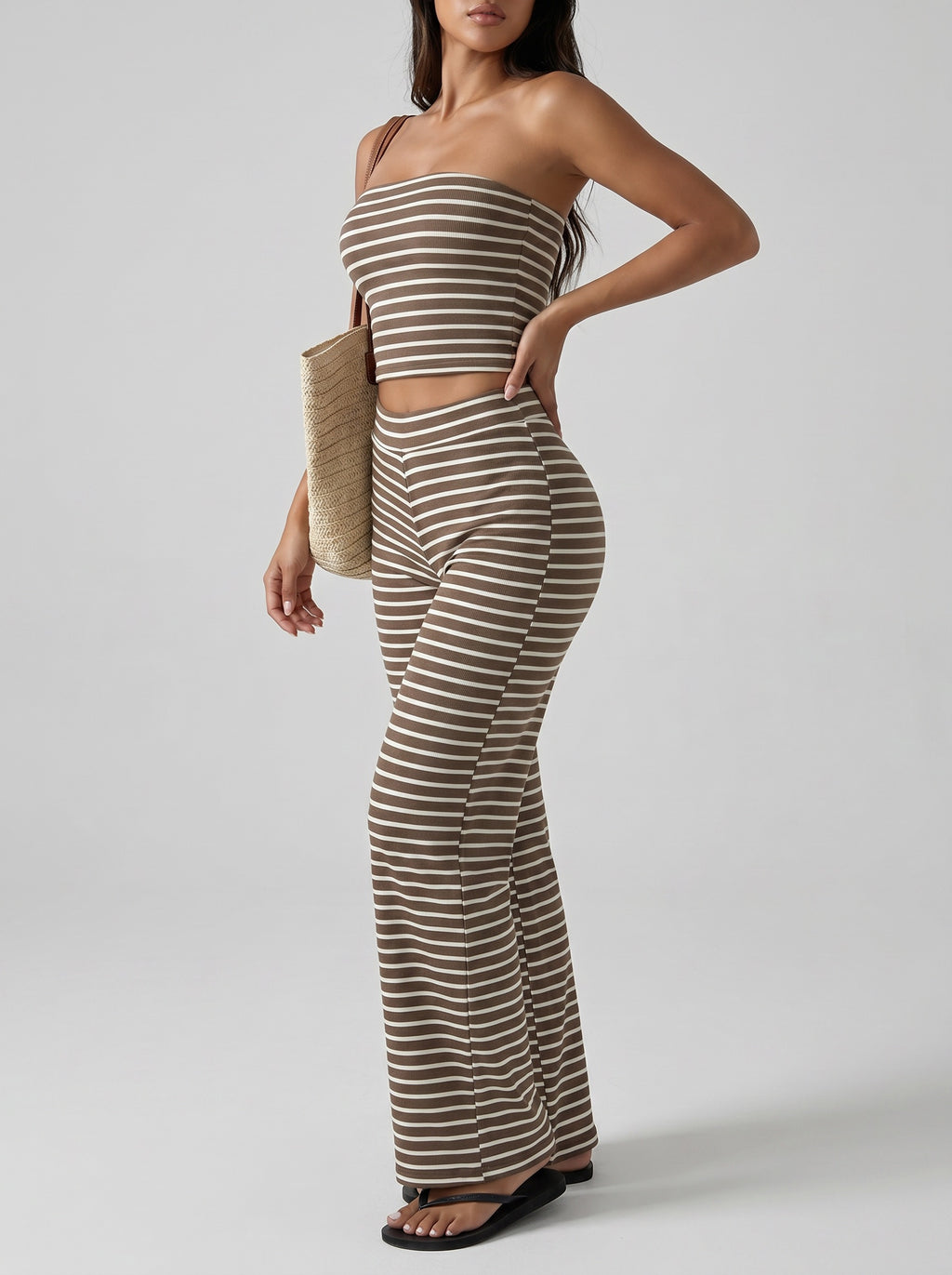 Serena Striped Two-Piece Set on model