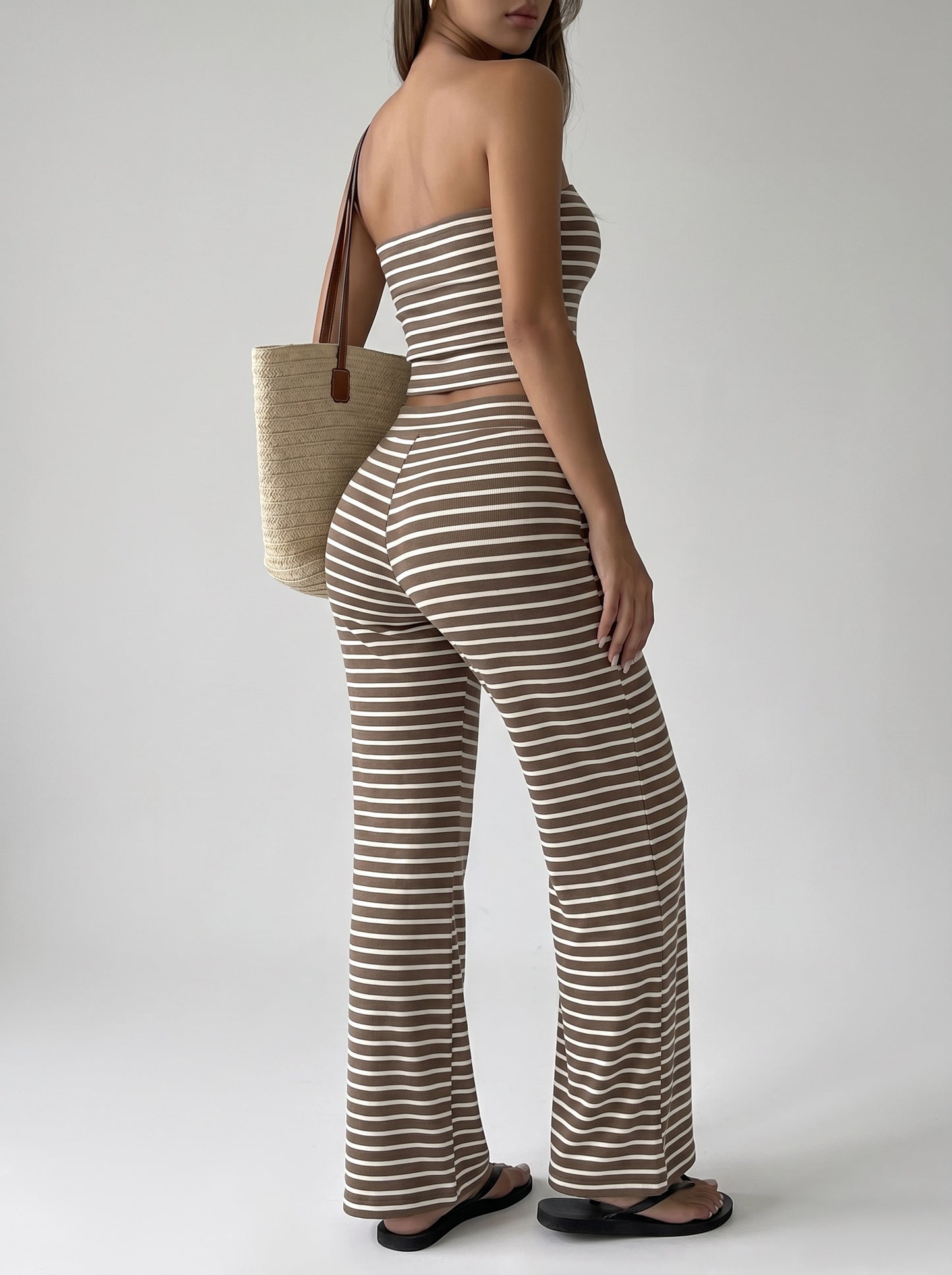 Serena Striped Two-Piece Set on model