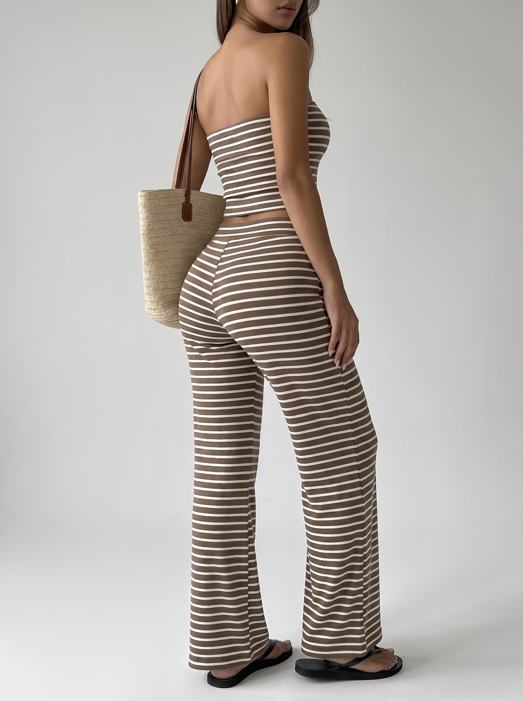Serena Striped Two-Piece Set on model