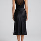 Serena Satin Bias Midi Skirt on model