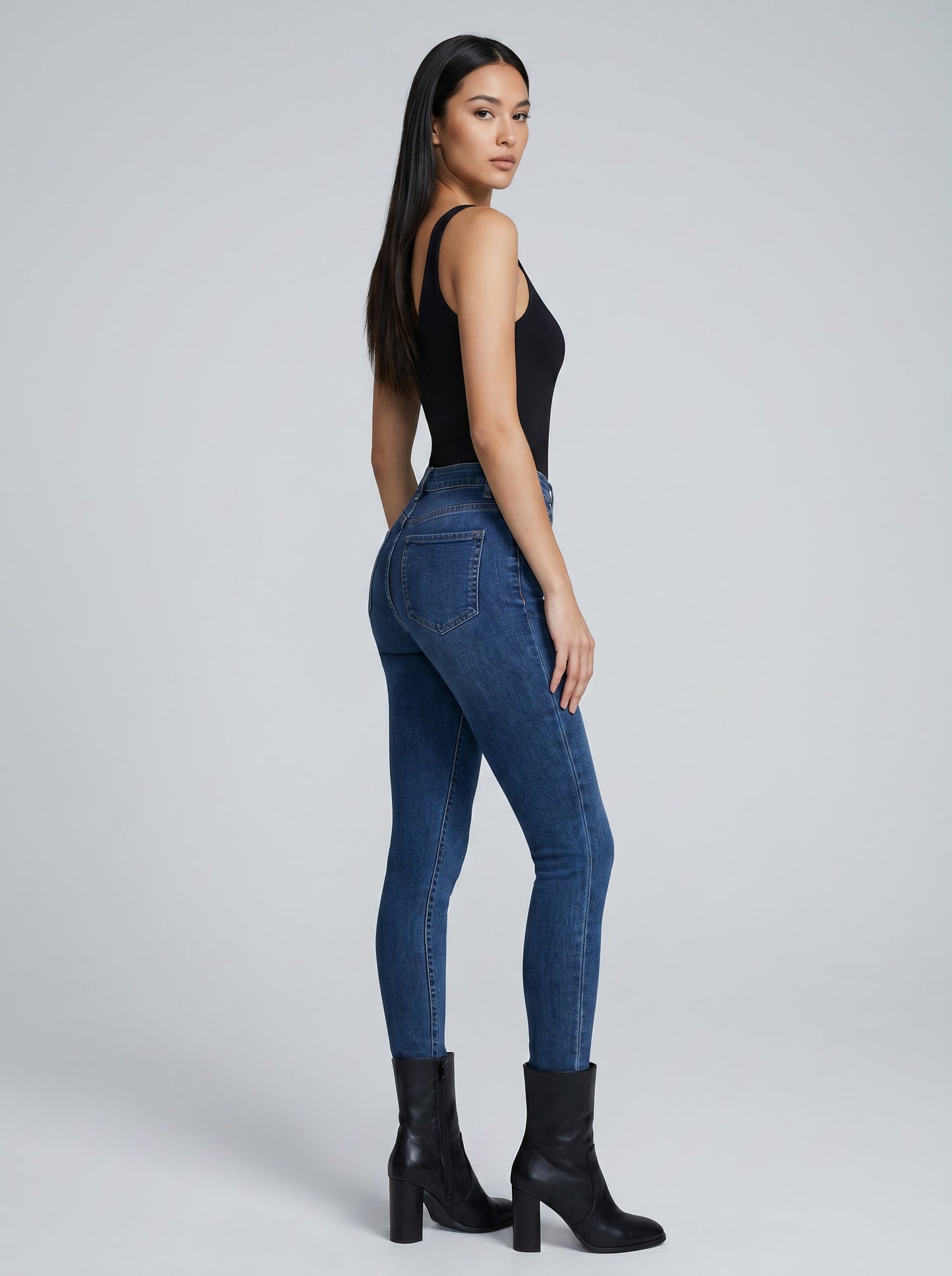 Sienna High-Rise Skinny Jeans on model