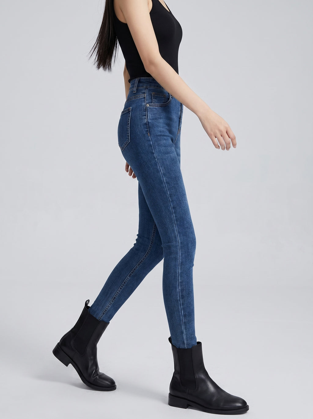 Sienna High-Rise Skinny Jeans on model