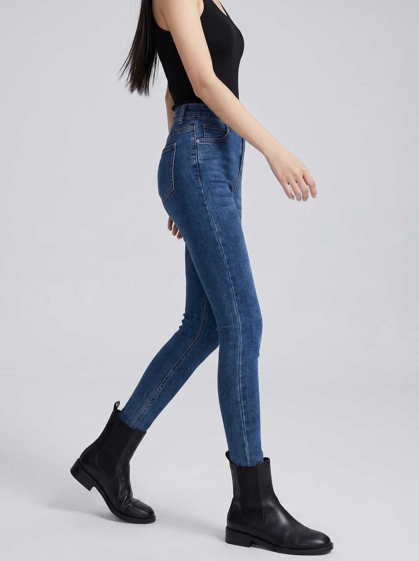 Sienna High-Rise Skinny Jeans on model