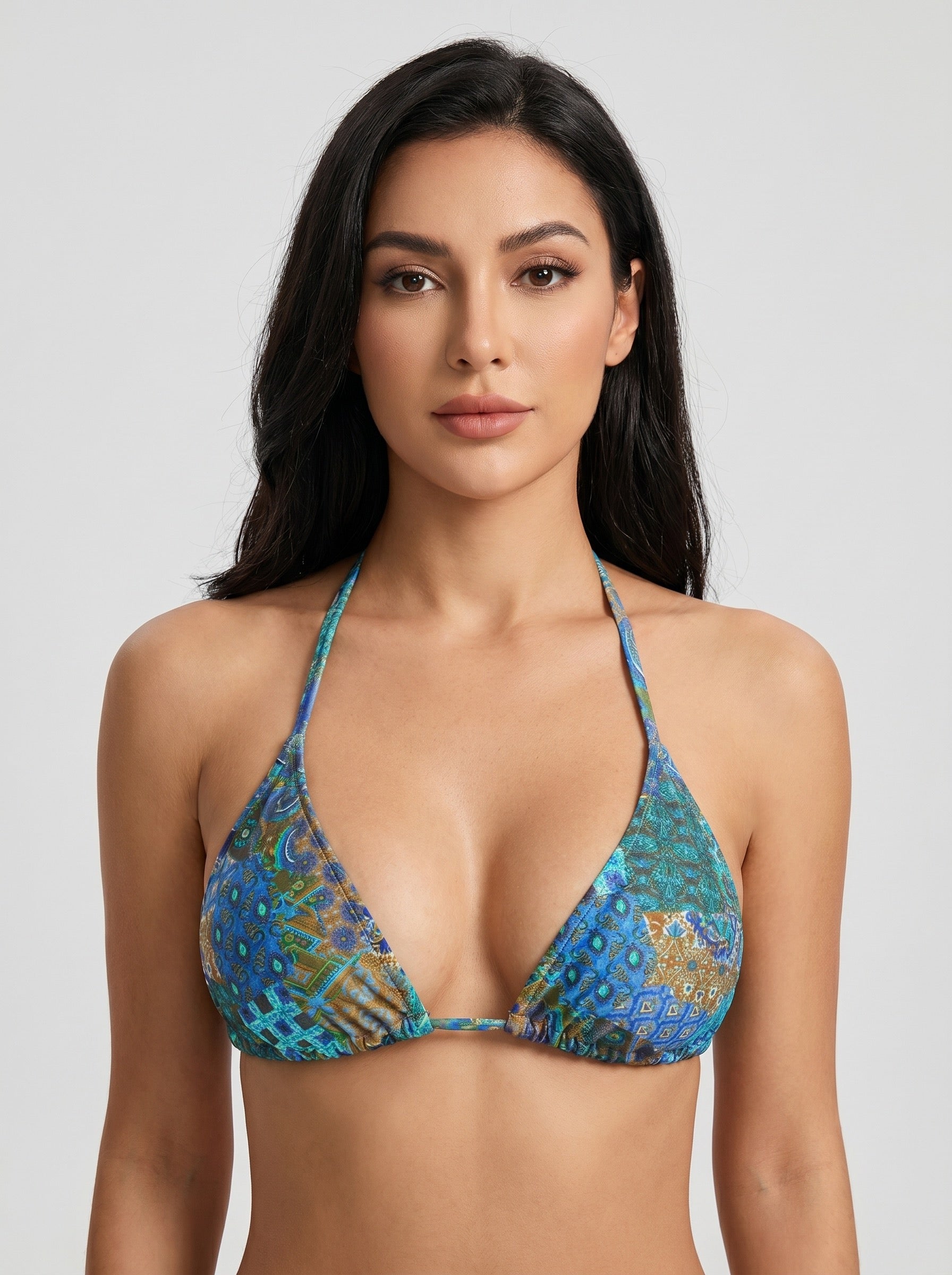 Sirena Print Triangle Bikini Set on model