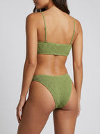 Smeralda Smocked Bikini Set on model