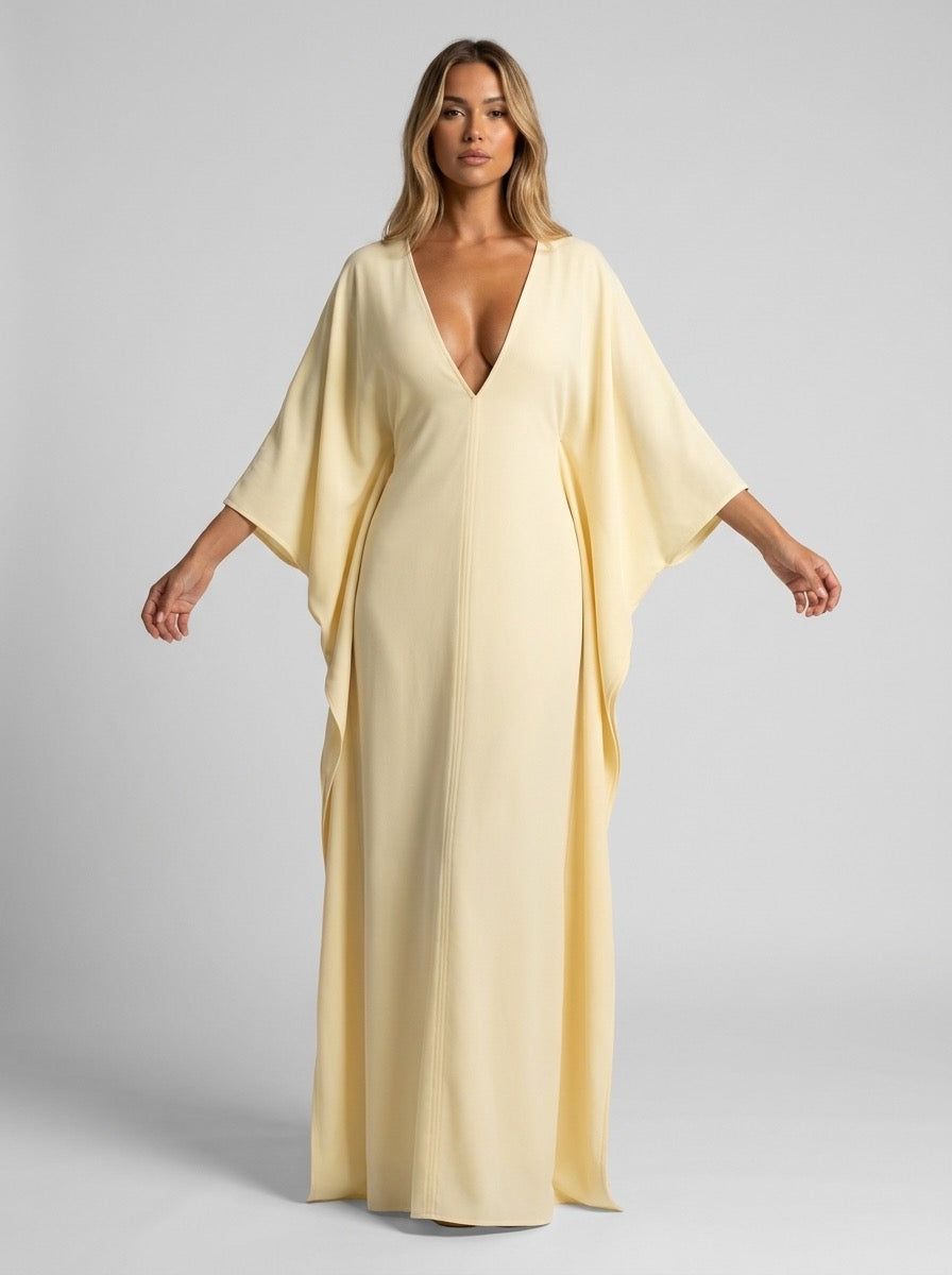 Soleia Chiffon Batwing Kaftan on model