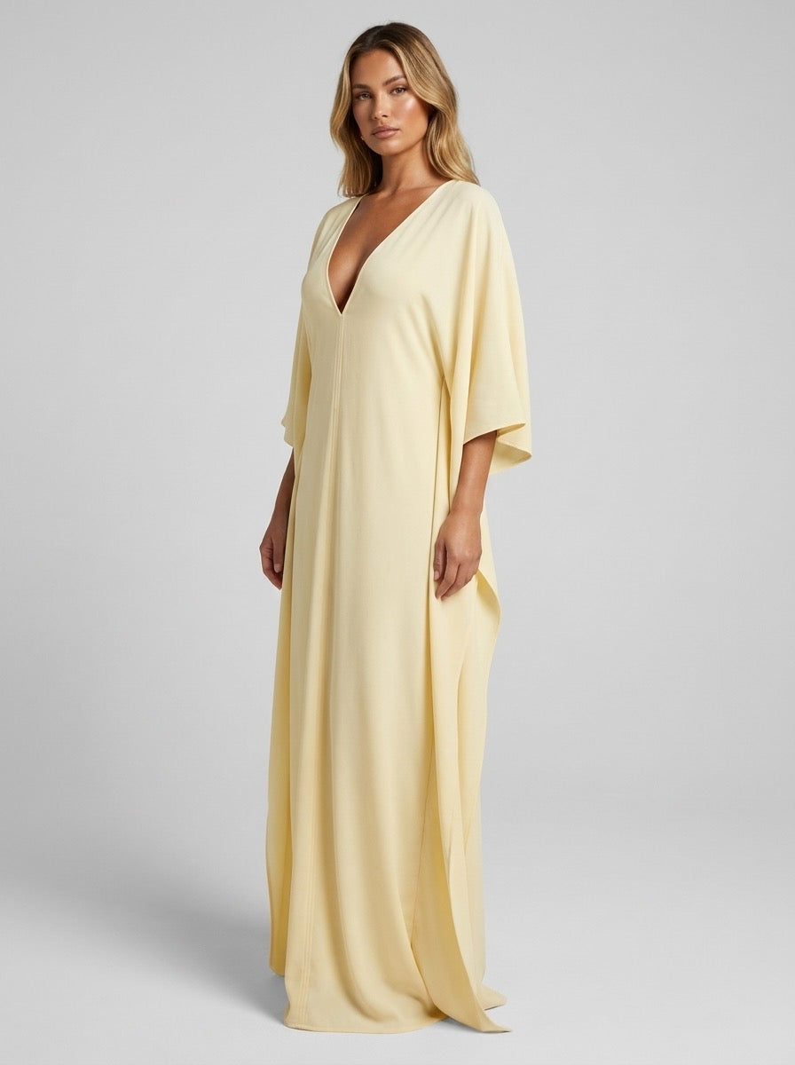 Soleia Chiffon Batwing Kaftan on model