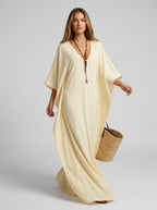 Soleia Chiffon Batwing Kaftan on model