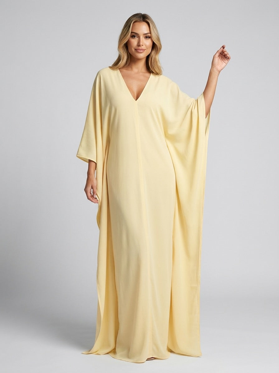 Soleia Chiffon Batwing Kaftan on model