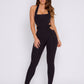 Talia Halter Bodycon Jumpsuit on model