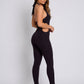 Talia Halter Bodycon Jumpsuit on model