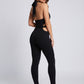 Talia Halter Bodycon Jumpsuit on model