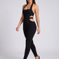 Talia Halter Bodycon Jumpsuit on model