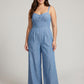 Tamara Chambray Jumpsuit on model