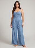 Tamara Chambray Jumpsuit on model