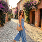 Tamara Chambray Jumpsuit on model