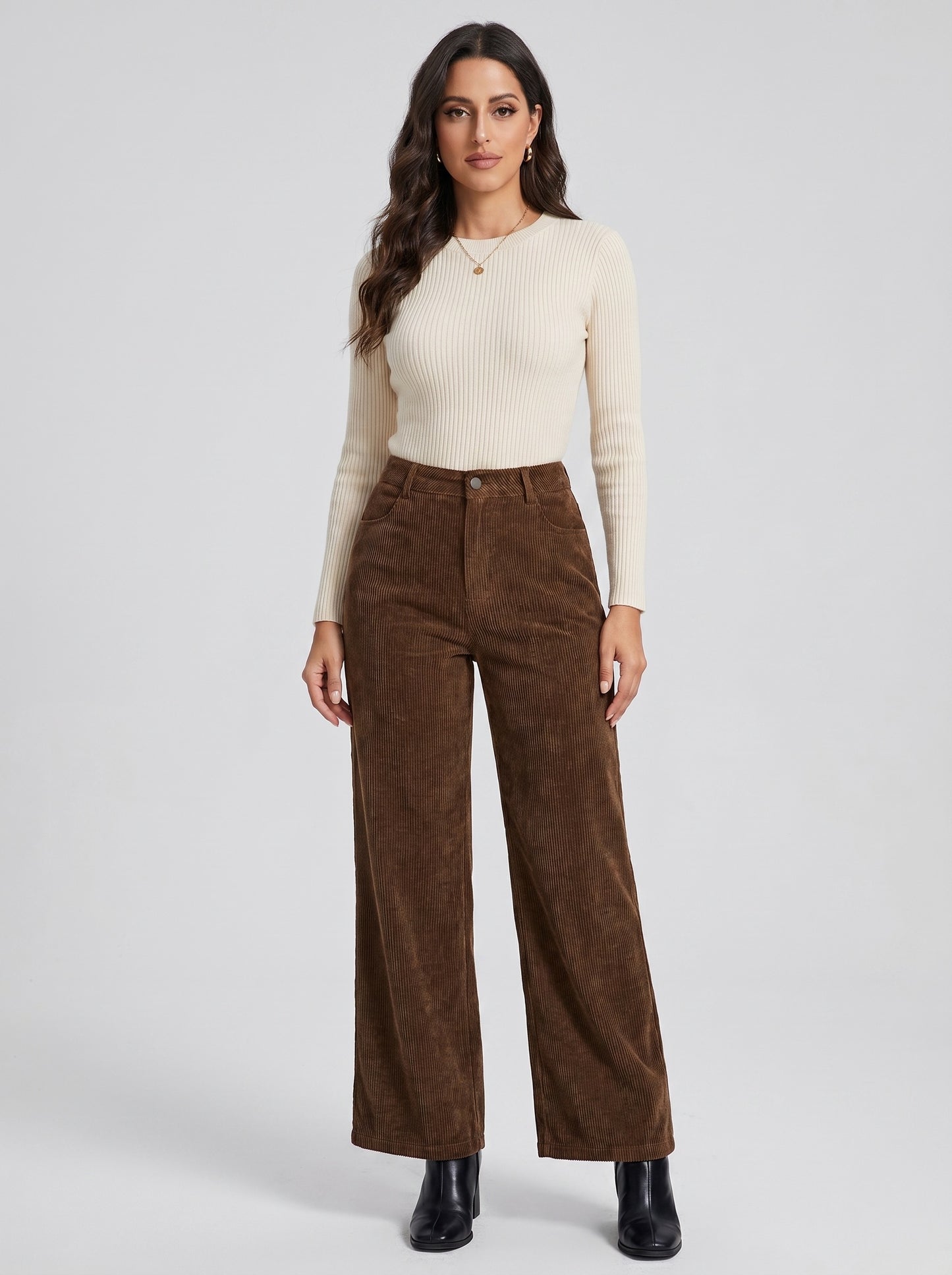Teodora Corduroy Trouser on model