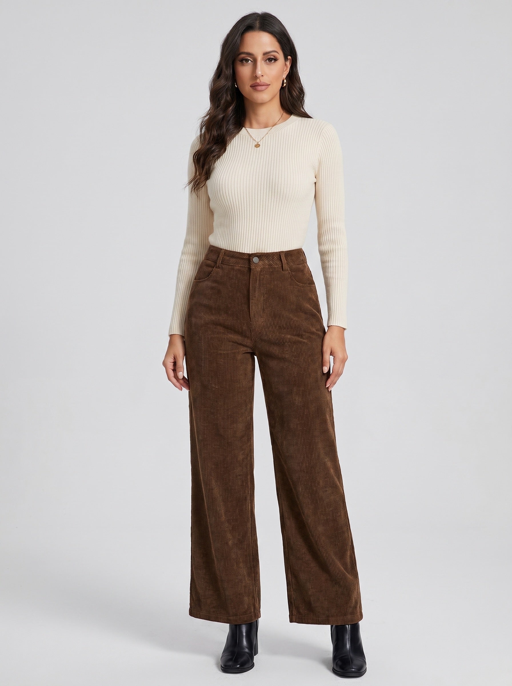 Teodora Corduroy Trouser on model