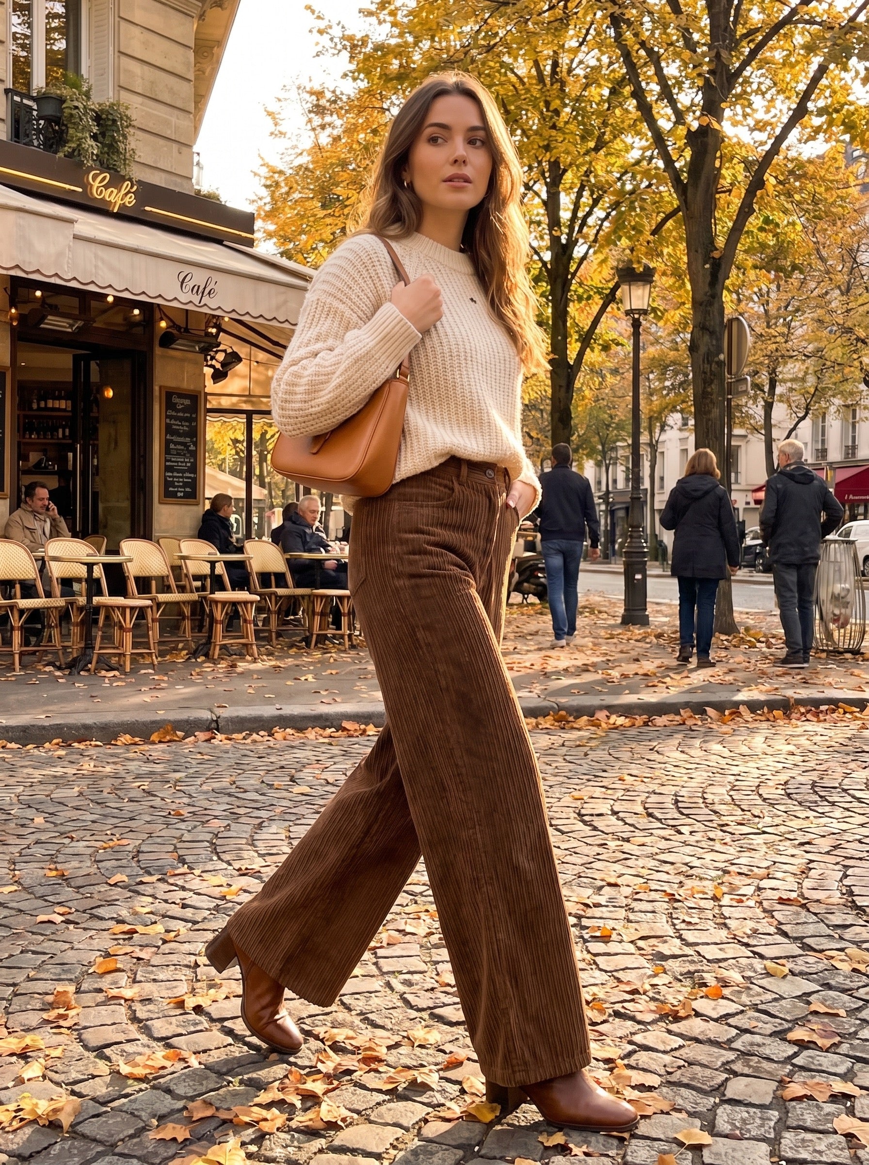Teodora Corduroy Trouser on model