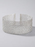 Tindara Crystal Rhinestone Choker on model