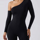 Valentina One-Shoulder Jumpsuit on model