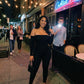 Valentina One-Shoulder Jumpsuit on model
