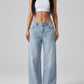 Vera Low-Rise Wide-Leg Jean on model