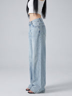 Vera Low-Rise Wide-Leg Jean on model