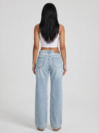 Vera Low-Rise Wide-Leg Jean on model