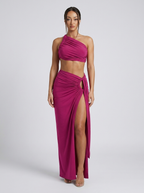 Vincenza One-Shoulder Cut-Out Maxi Set on model