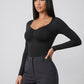 Viviana Long Sleeve Bodysuit on model