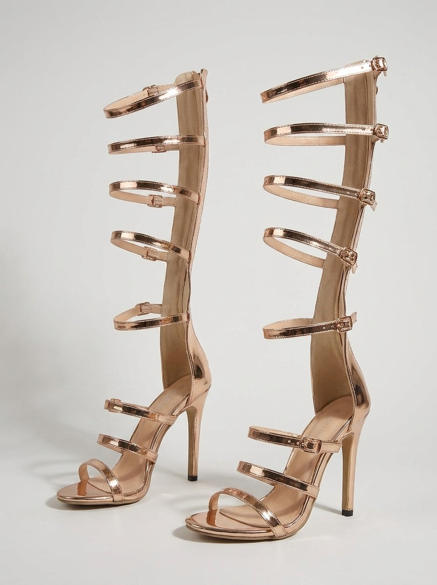 Wally Strappy Gladiator Heeled Sandals on model