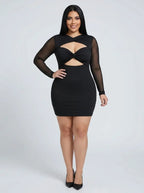 Yara Sheer Bodycon Dress on model