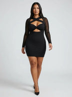 Yara Sheer Bodycon Dress on model