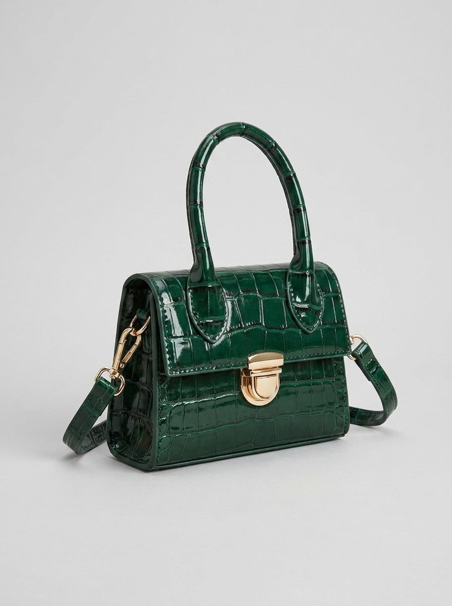 Zita Croc-Effect Mini Baguette on model